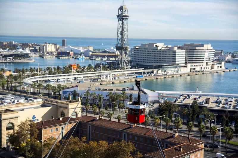 kabelbaan barcelona met uitzicht op de haven