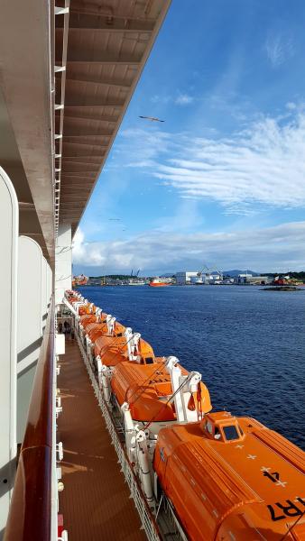 Uitzicht op Stavanger vanaf het schip.